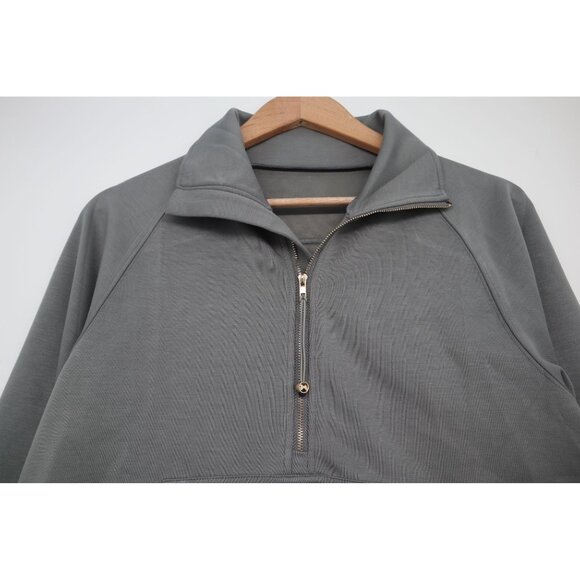 MangoPop Women's Quarter Zip Pullover Sweatshirt Kangaroo Pocket Ribbed Cuffs S - Picture 6 of 10